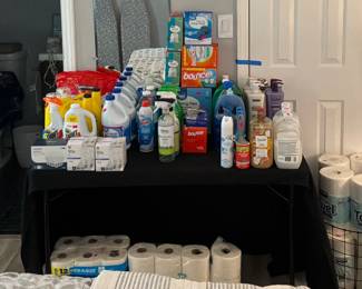 Cleaning supplies, bathroom products and paper products 