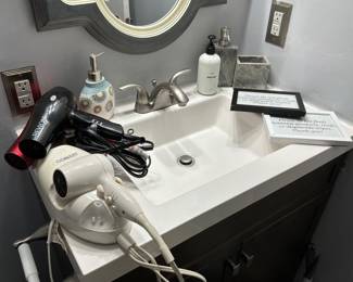 Bathroom decor and hair dryers 
