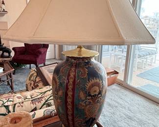 Vintage Berman Chinoiserie Hand Painted Lamp