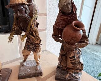 Vintage Mexican Paper Mache Folk Art Sculptures 
