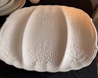 Vintage Shafford 'white herbs' Ceramic Platter