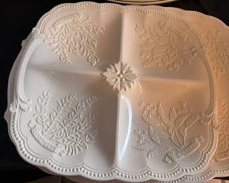 Vintage Shafford 'white herbs' Ceramic Platter