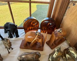 Elephant bookends Blenko!