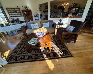 Mission oak style couch and chair