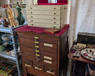 Library style cabinet and jewelry boxes
