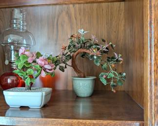 Glass and Stone bonsai trees