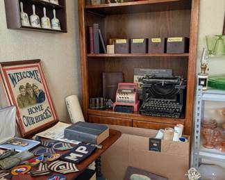 Military items, Remington typewriter, Magic lamp glass slides