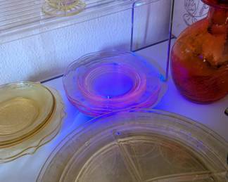 I have never seen purple glass that glows.