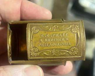 Lot 187: Pratt Brothers 1858 Brass Stamped Desktop Nib Holder