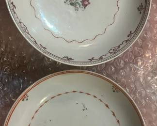 Lot 156: Qing Dynasty Saucers Export Famille Rose 18th Century