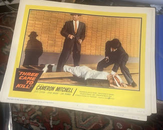 Lot 45: Thre Came Yo Kill 1960 Lobby Card Set Cameron Mitchell 7/8