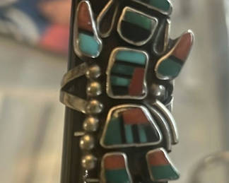 Lot 19: Native American Estate Jewelry Silver Kachina Ring