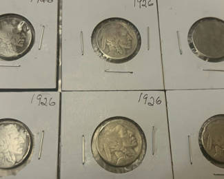 Lot 33: 1926 (6) US Buffalo Nickels
