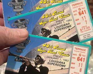 Lot 95: Three 1982 Super Bowl Tickets Dan Marino Herschel Walker