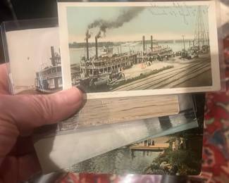 Lot 124: Lot 5 Antique Riverboat Steamboat Postcards