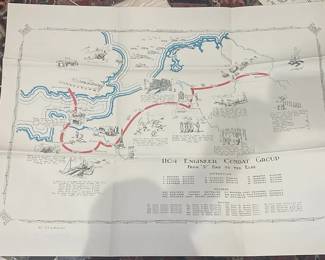 Lot 171: 1104 Engineers US Army WWII WWII Campaign Map Summary