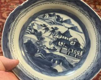 Lot 154: Antique Chinese Canton Plate With Minor Roughage  On Edge