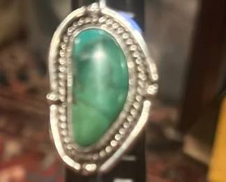 Lot 146: American Sterling Silver And Turquoise Ring