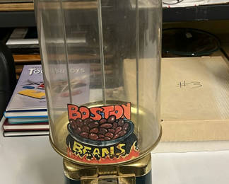 Lot 5: Beaver Boston Beans Gumball Dispensing Machine Coin Operated Antique
