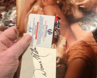 Lot 97: Sign Index Card With Magazine Page Of Playboy Model, Donna Mills With Coa