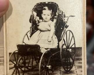 Lot 93: Late 1800S Cdv Of Boy In Uniform Baby Carriage Plus