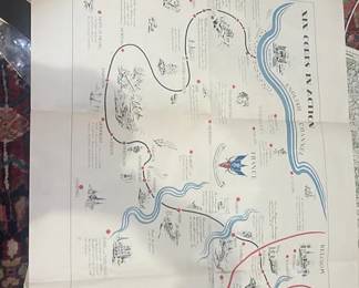 Lot 172: 9th Corps WWII War End Original Map For Europe