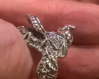 Lot 145: Sterling Silver Horse Saddle, Heavy Ring By Silver Cloud Jewelers