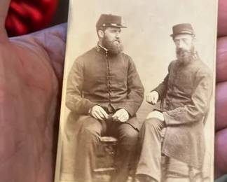 Lot 90: CDV 2 British Local Soldiers Cambridge About 1865