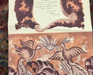 Lot 152: Arnulfo Mendoza Signed Screen Print Of A Wedding Invitation 1987