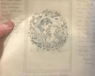 Lot 147: Sketch Work For Romance, Novelist Artist, Elaine Gignilliot