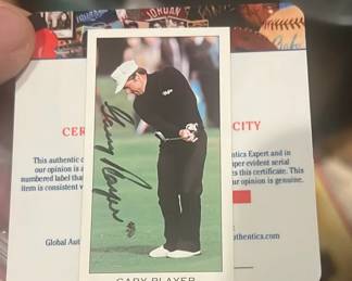 Lot 104: Autographed Card Of Gary Player With Coa