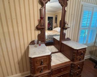 Antique drop well/vanity dresser