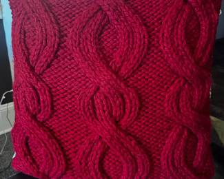 Brand New Woven 24x24 RED Pillow Over Sets.