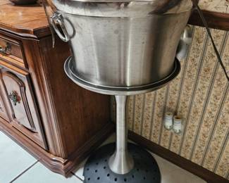 Double wall towering champagne bucket on stand $125