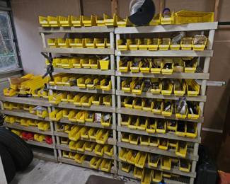We have this huge shelving system in the back shed we are selling these yellow drawers $1.00 each empty  sorry no discount for bulk purchase