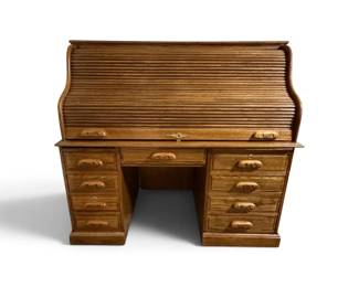 Oak Roll Top Desk