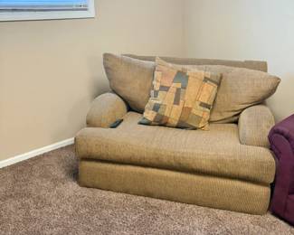 Tan oversized fabric chair $50