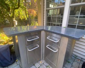 Grill corner countertop - stainless steel