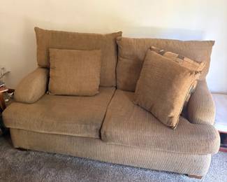 Tan fabric loveseat $50