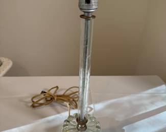 Art decor mid century glass etched lamp