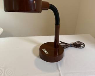 Vintage70s brown gooseneck lamp