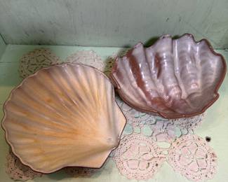 Shell ceramic shaped dishes
