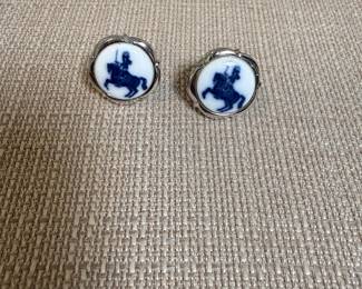 Denmark Sterling Porcelain Cufflinks