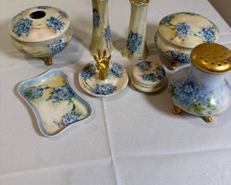 D & C France Handpainted Vanity Set