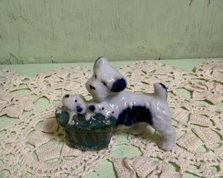 Porcelain dog figurine