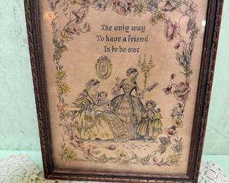Framed Victorian friendship print