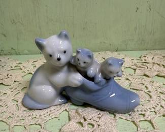 Porcelain cat figurine