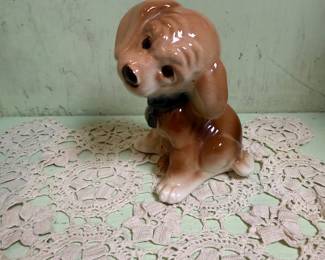 Brown Porcelain Puppy Figurine