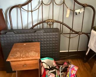 Iron full bed with rails and bottom support