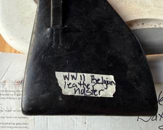 WWII leather Belgian gun holster